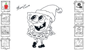 Schwammkopf SpongeBob Weihnachten x-mas zeichnen Tutorial easy einfach xmas