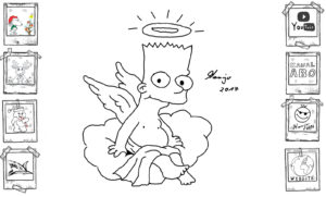 Gekritzel am Morgen, Bart Simpson der Bengel als Engel skizze Zeichnung Tutorial easy einfach